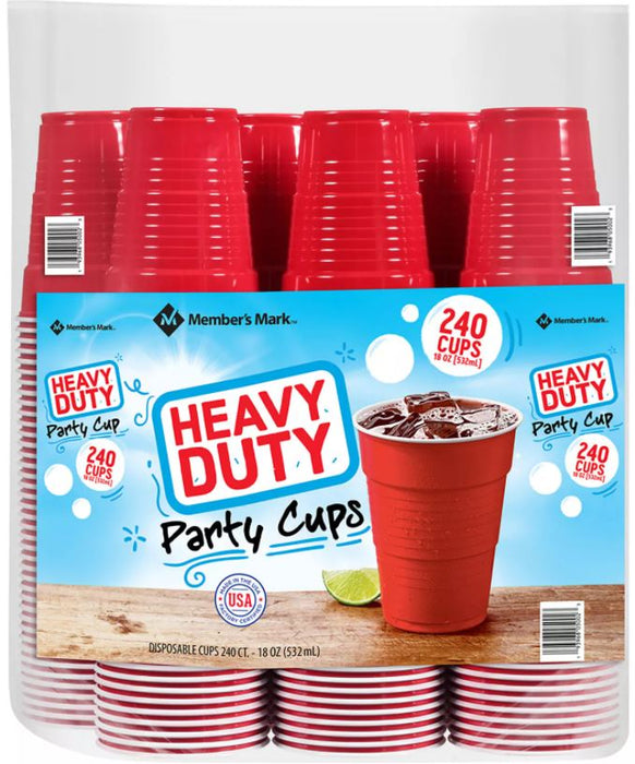 Member's Mark Heavy-Duty Red Cups , 240 x 18 oz