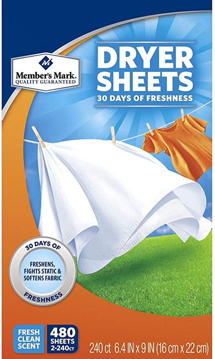 Member's Mark Dryer Sheets, 2 x 240 ct