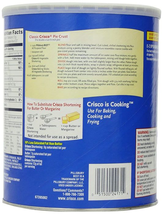 Crisco All-Vegetable Shortening , 6 lbs