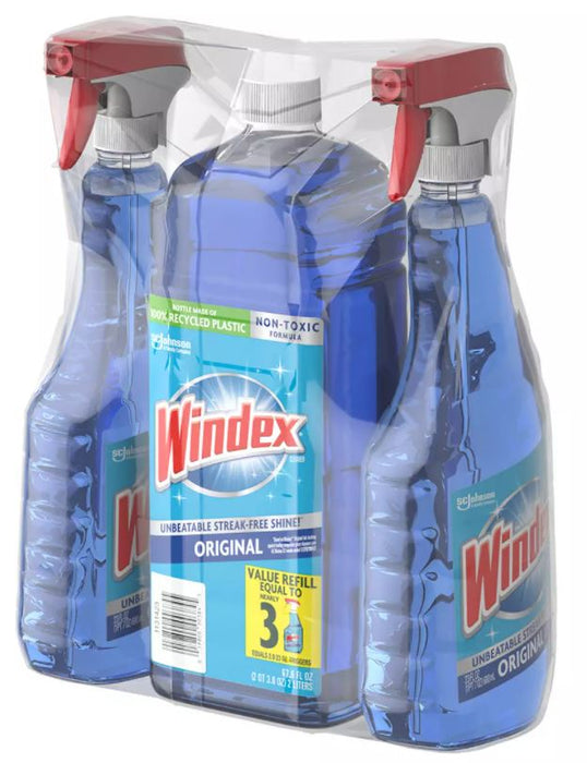 Windex Original Glass Cleaner Set, 3-Pack , 113.60 oz