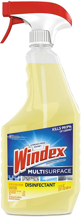 Windex  Antibacterial Multi-Surface Cleaner, Lemon Scent, 680 ml