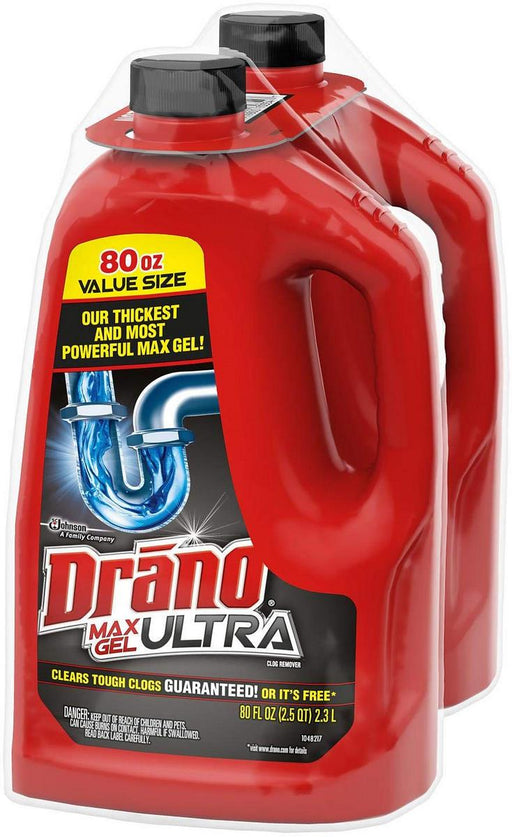 Drano Max Gel Ultra Clog Remover, 2 x 2,3 L