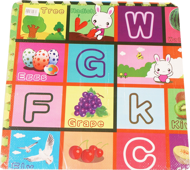 Eva Educational Puzzle Mats with Letters and Pictures, 4 pcs