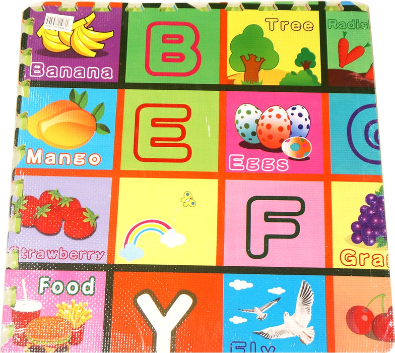 Eva Educational Puzzle Mats with Letters and Pictures, 4 pcs