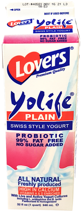 Lovers Yolife Swiss Style - Plain Yogurt 32 oz