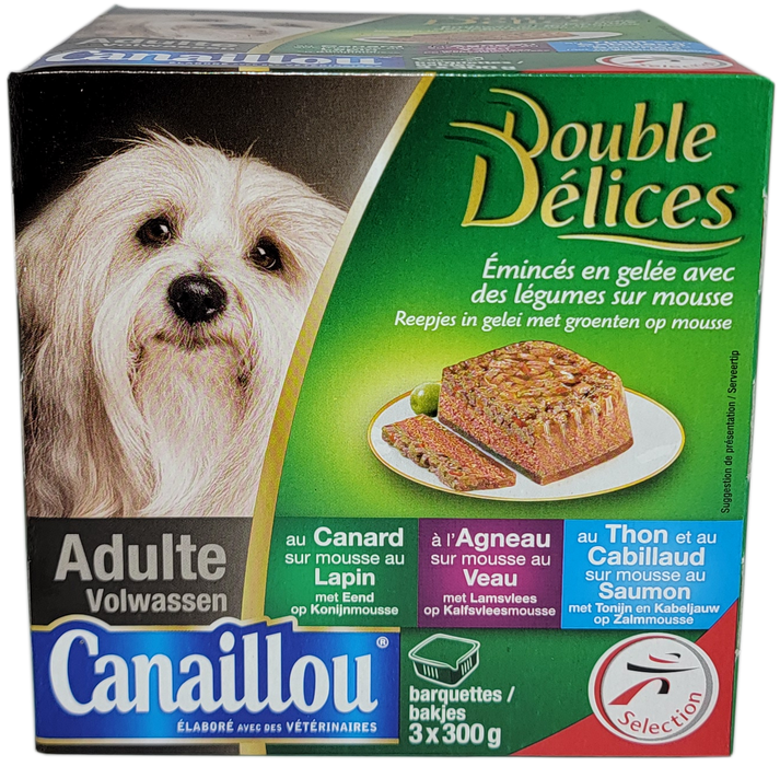 Canaillou Double Delices Dog Food, Variety Pack , 3 x 300 gr