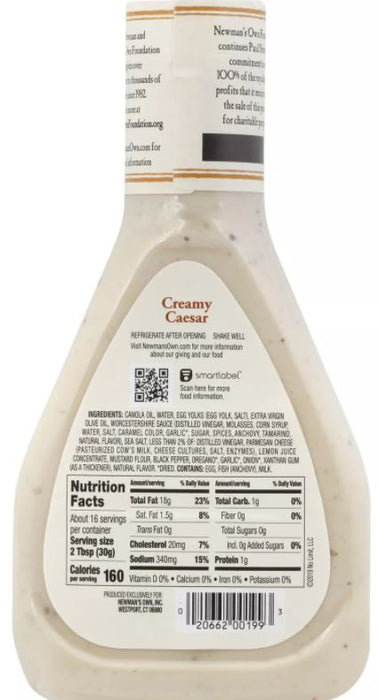 Newman's Own Creamy Ceasar Dressing , 16 oz