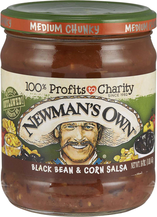 Newman's Own Black Bean & Corn Salsa, Medium Chunky, 16 oz