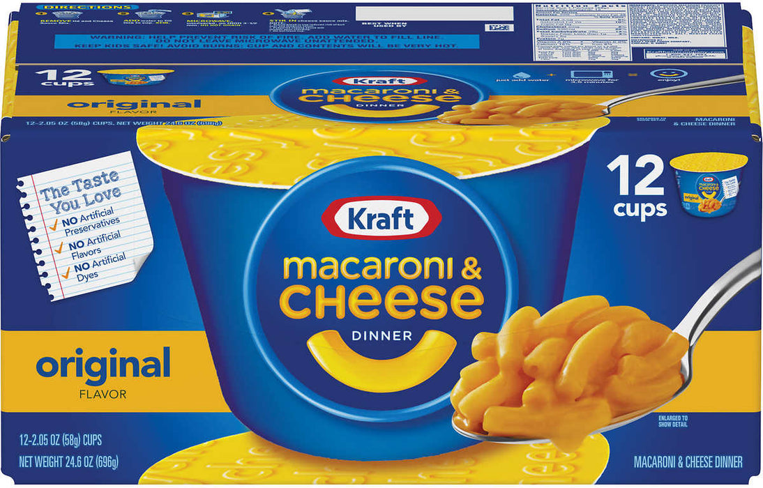 Kraft Easy Mac Macaroni & Cheese Dinner, 12-Pack, 12 x 2.05 oz