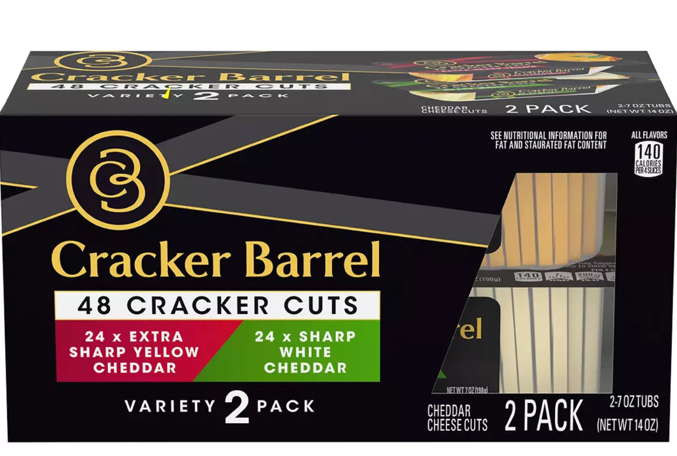 Cracker Barrel Cracker Cuts Cheese, Variety Pack , 2 x 7 oz