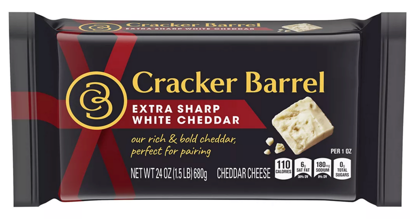 Cracker Barrel Extra Sharp White Cheddar Cheese , 24 oz