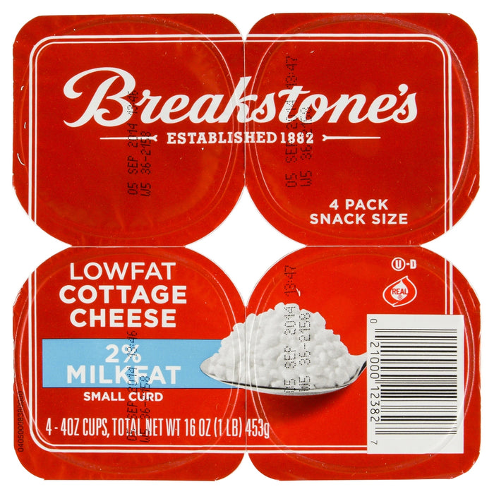 Breakstone's Low Fat Cottage Cheese 2% Small Curd 4-Pack, 4 x 4 oz