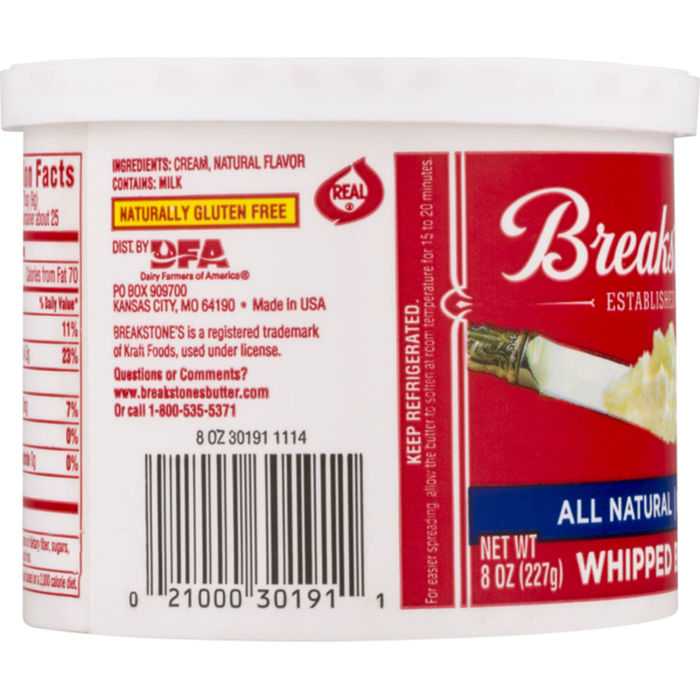 Breakstone's All Natural Unsalted Whipped Butter , 8 oz