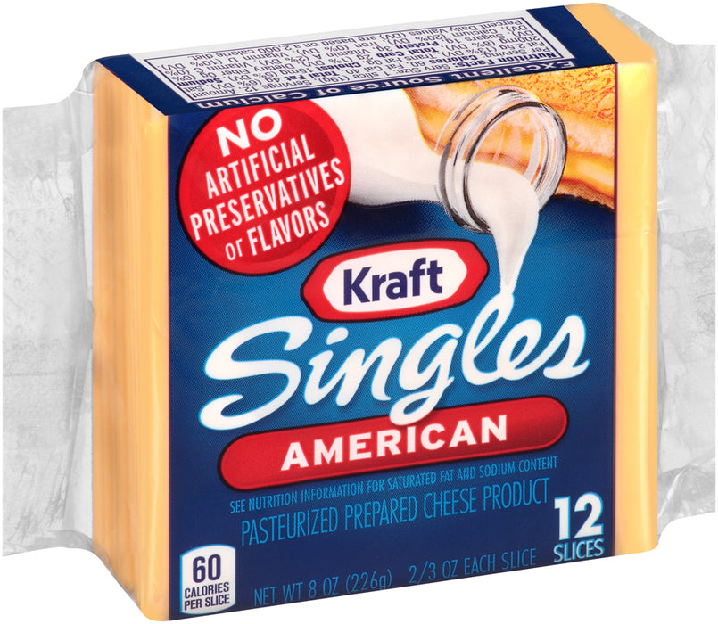 Kraft Singles American, Cheese Slices, 12 ct