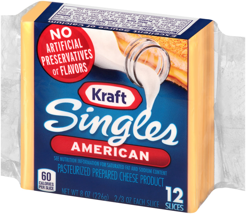 Kraft Singles American, Cheese Slices, 12 ct