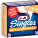 Kraft Singles Sharp, Cheddar Slices, 16 ct