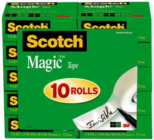 Scotch Magic Tape Value Pack, Invisible Matte Finish, 10 ct