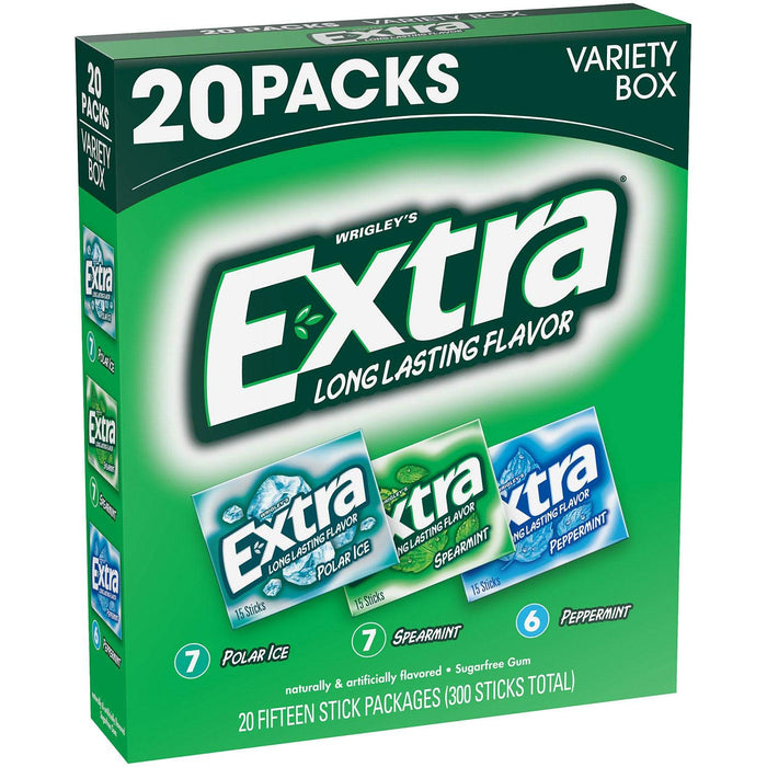 Extra Mint Sugar Free Chewing Gum, Variety Pack , 20 ct