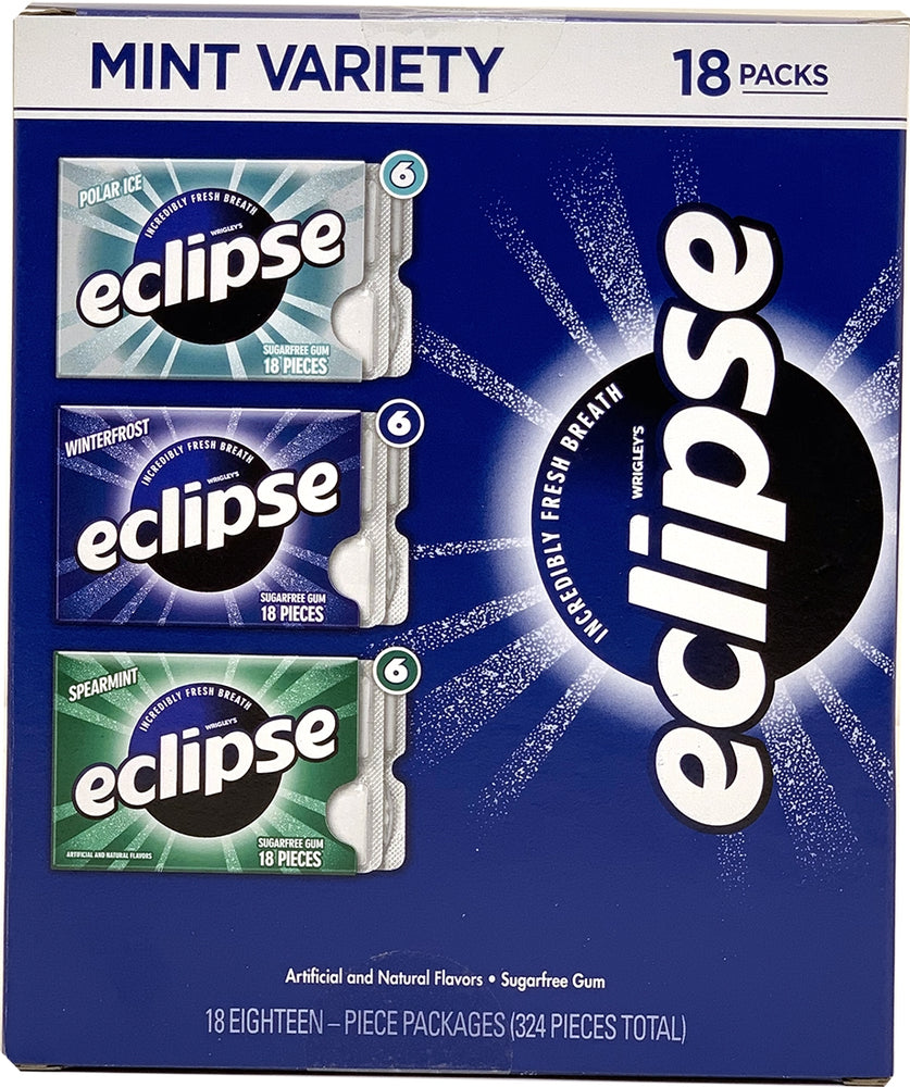 Eclipse Sugar-Free Gum Mint, Variety Pack, 18 pk