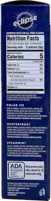 Eclipse Sugar-Free Gum Mint, Variety Pack, 18 pk