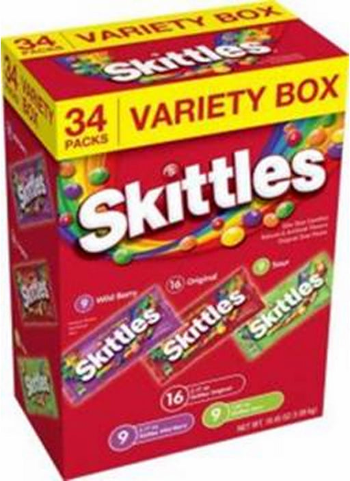 Skittles Variety Box, 34 ct