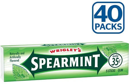 Wrigley's Spearmint Gum Value Pack, 2 x 20 ct