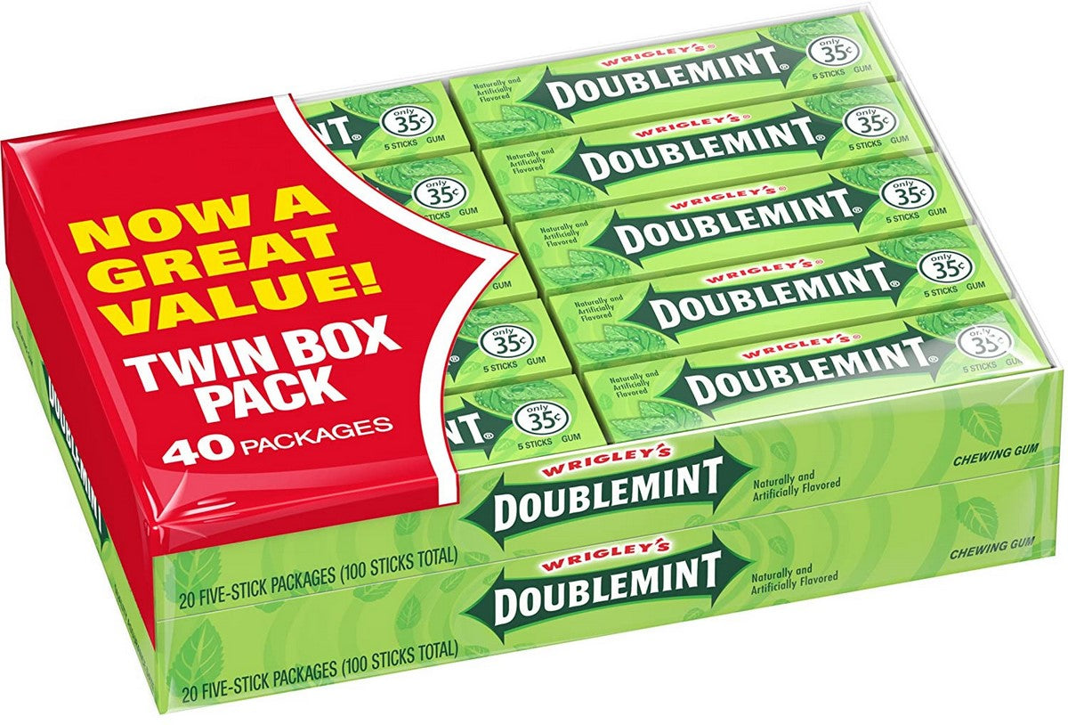 Wrigley's Doublemint Gum Value Pack, 2 x 20 ct