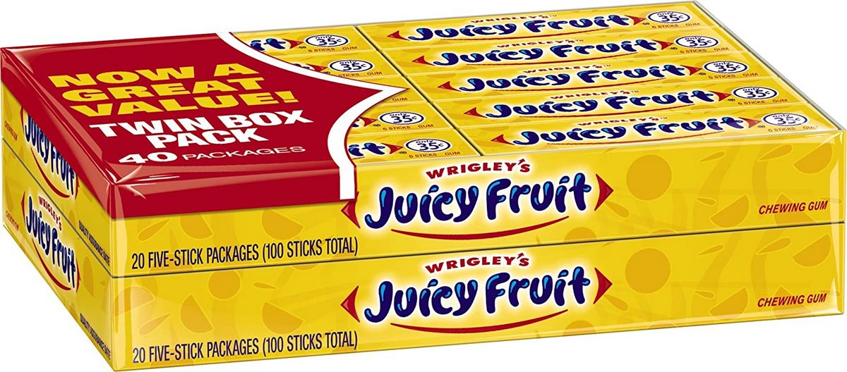 Wrigley's Juicy Fruit Gum Value Pack, 2 x 20 ct