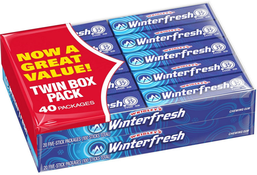 Wrigley's Winterfresh Chewing Gum Value Pack, 40 x 5 ct