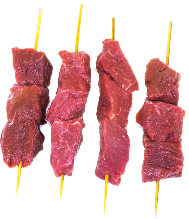 Beef Tenderloin Skewers (Sate), 4 ct (ca. 300 gr total)