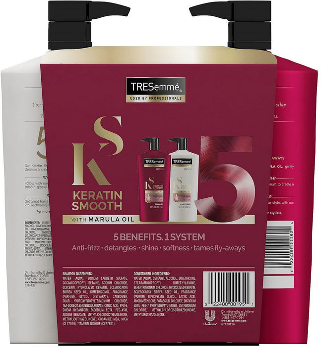 Tresemme Keratin Smooth with Marula Oil Shampoo and Conditioner, 2 x 28 oz