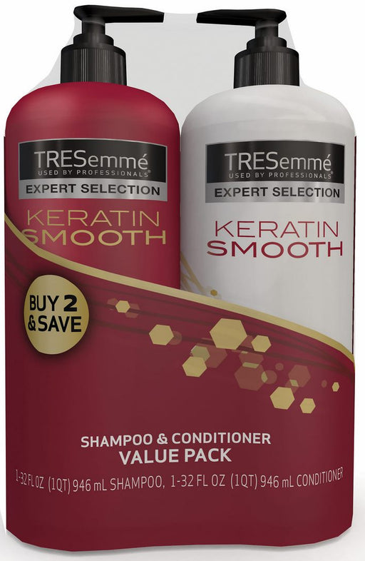 Tresemme Expert Selection Keratin Smooth Shampoo & Conditioner, Value Pack, 2 x 32 oz