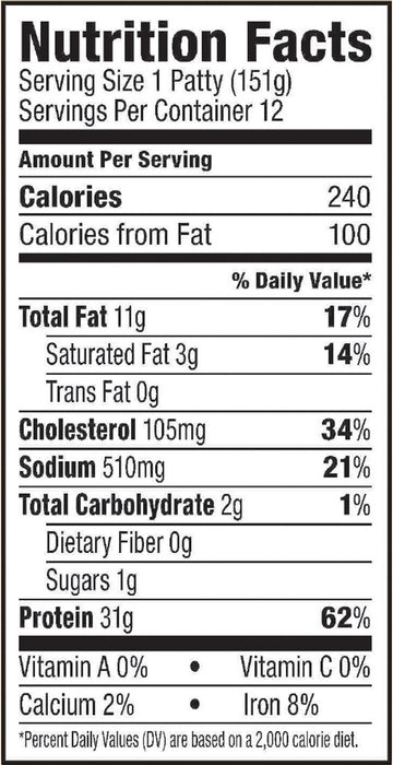 Butterball Original Seasoned Turkey Burgers, 12 ct