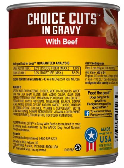 Pedigree Choice Cuts In Gravy With Beef Dog Food, 13.2 oz