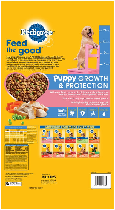 Pedigree Puppy Growth & Protection Dog Food, 100% Complete & Balanced, 16.3 lbs