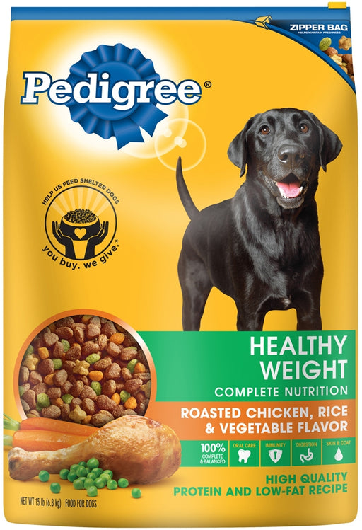 Pedigree Healthy Weight 100% Complete Nutrition Dog Food, 15 lbs