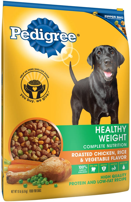 Pedigree Healthy Weight 100% Complete Nutrition Dog Food, 15 lbs
