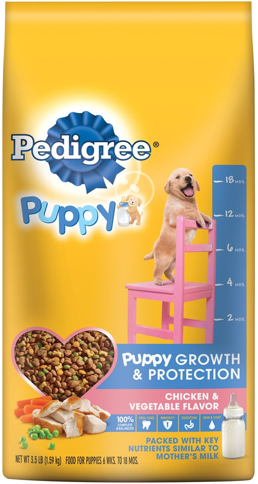 Pedigree Puppy Growth & Protection Dog Food, 100% Complete & Balanced, 3.5 lbs