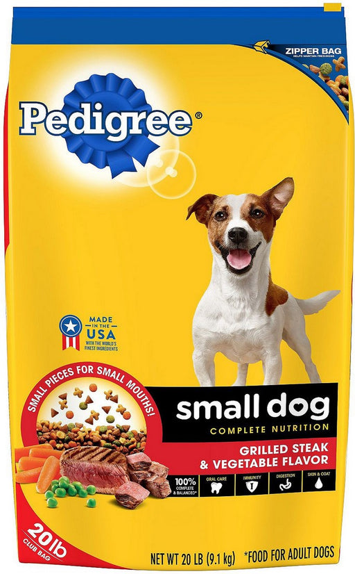 Pedigree Small Dog Targeted Nutirition, Steak and Vegetable Dry Dog Food, 20 lbs