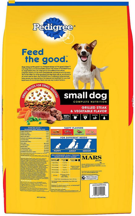Pedigree Small Dog Targeted Nutirition, Steak and Vegetable Dry Dog Food, 20 lbs