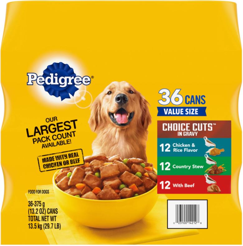 Pedigree Choice Cuts In Gravy For Dogs, Variety Pack, 36-Pack , 36 x 13.2 oz