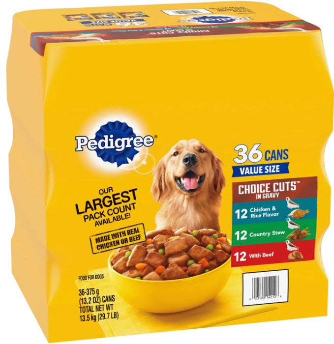 Pedigree Choice Cuts In Gravy For Dogs, Variety Pack, 36-Pack , 36 x 13.2 oz