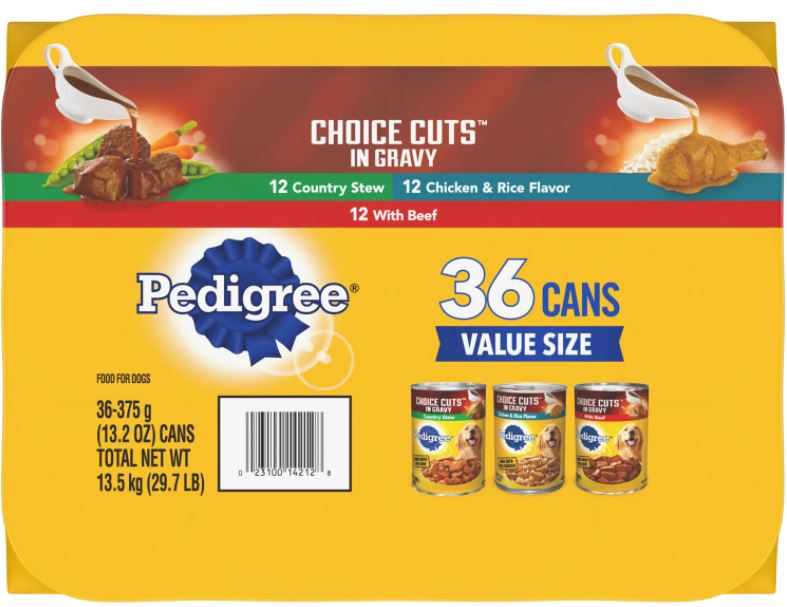 Pedigree Choice Cuts In Gravy For Dogs, Variety Pack, 36-Pack , 36 x 13.2 oz