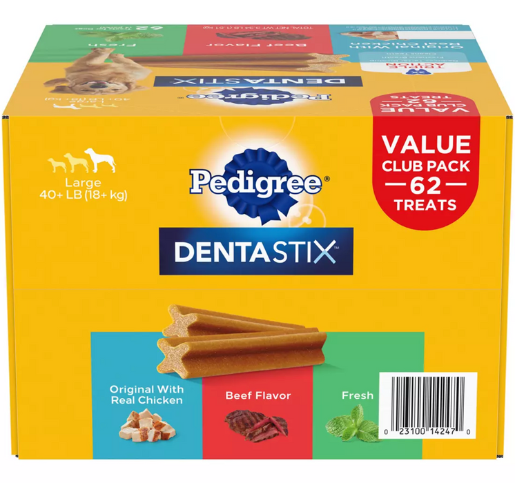 Pedigree Denstastix Triple Action Adult Dog Treat , 62 ct