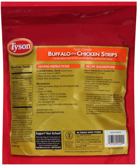 Tyson Buffalo Chicken Strips, Fully Cooked, 25 oz