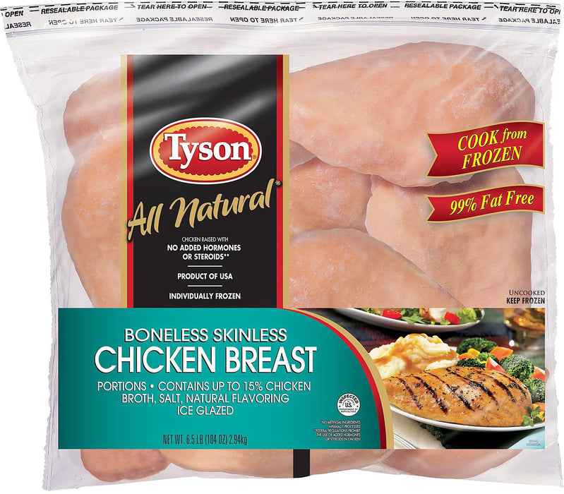 Tyson Boneless Skinless Chicken Breast, 6.5 lbs