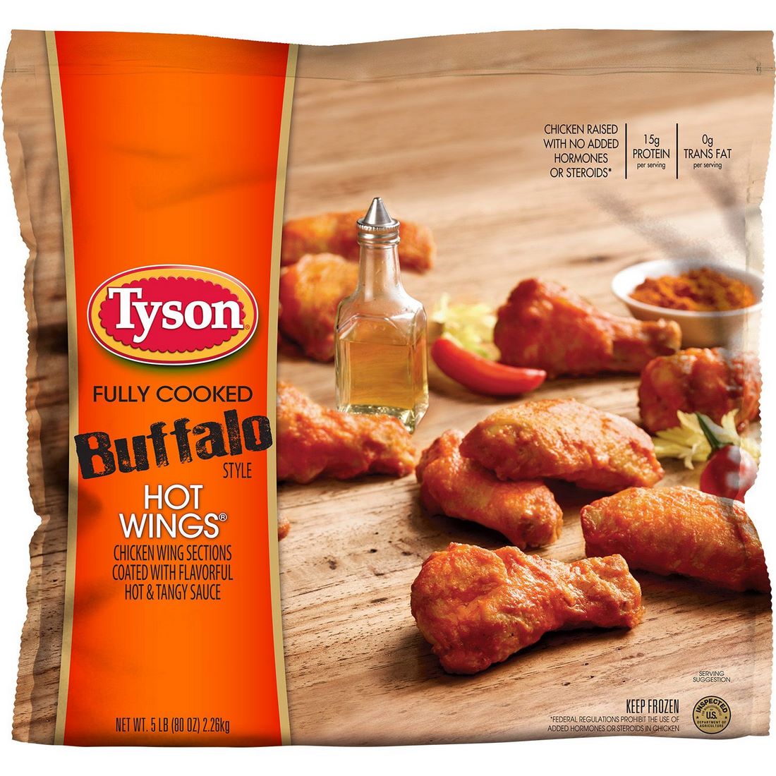 Tyson Buffalo Style Hot Wings, 5 lbs —