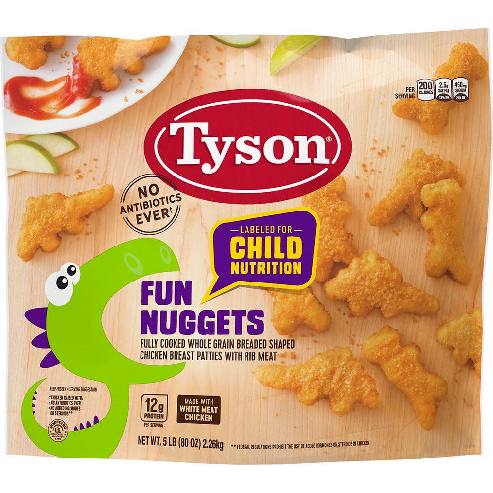 Tyson Fully Cooked Whole Grain Bread Fun Nuggets, 5 lbs