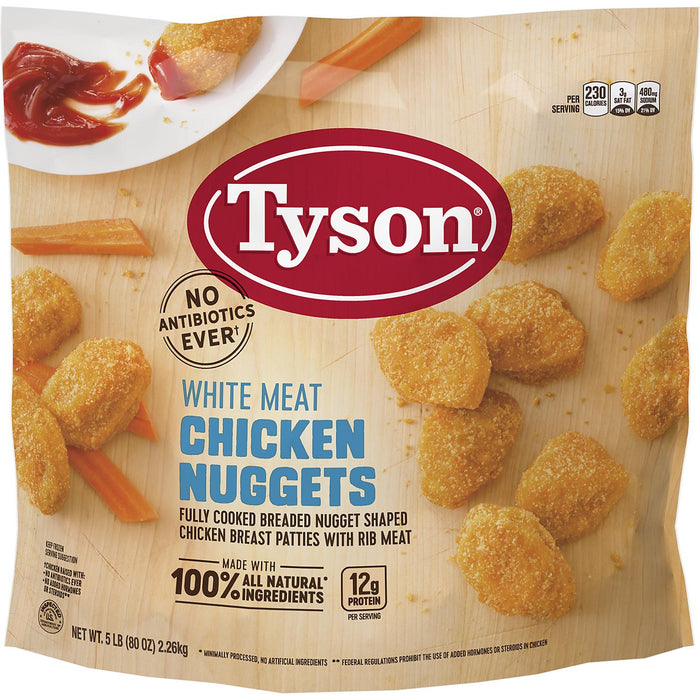 Tyson White Meat Chicken Nuggets, 5 lbs