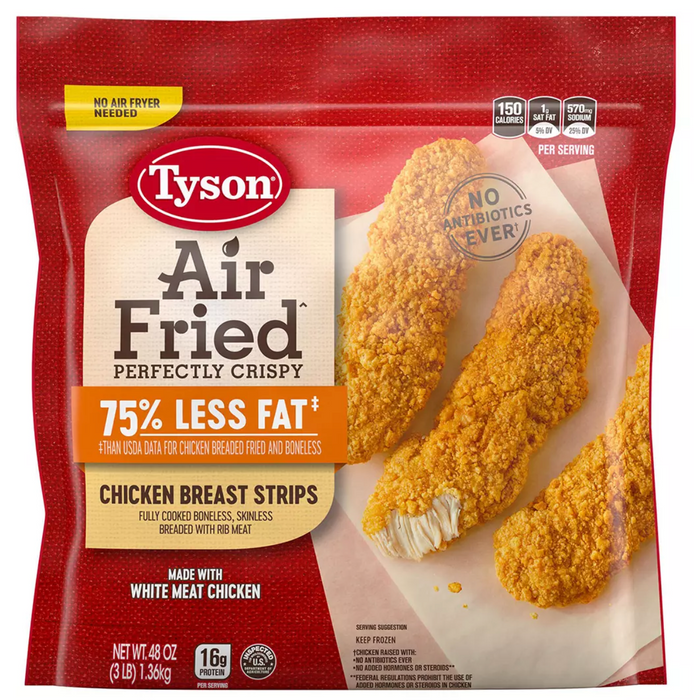 Tyson Air Fried Crispy Chicken Breast Strips, 48 oz